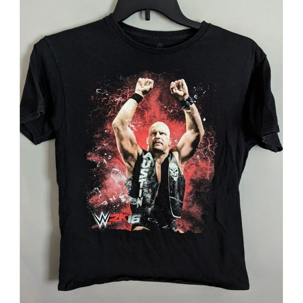 Wwe 2k16 Stone Cold Steve Austin Video Game Promo T Shirt Size Medium Wrestling